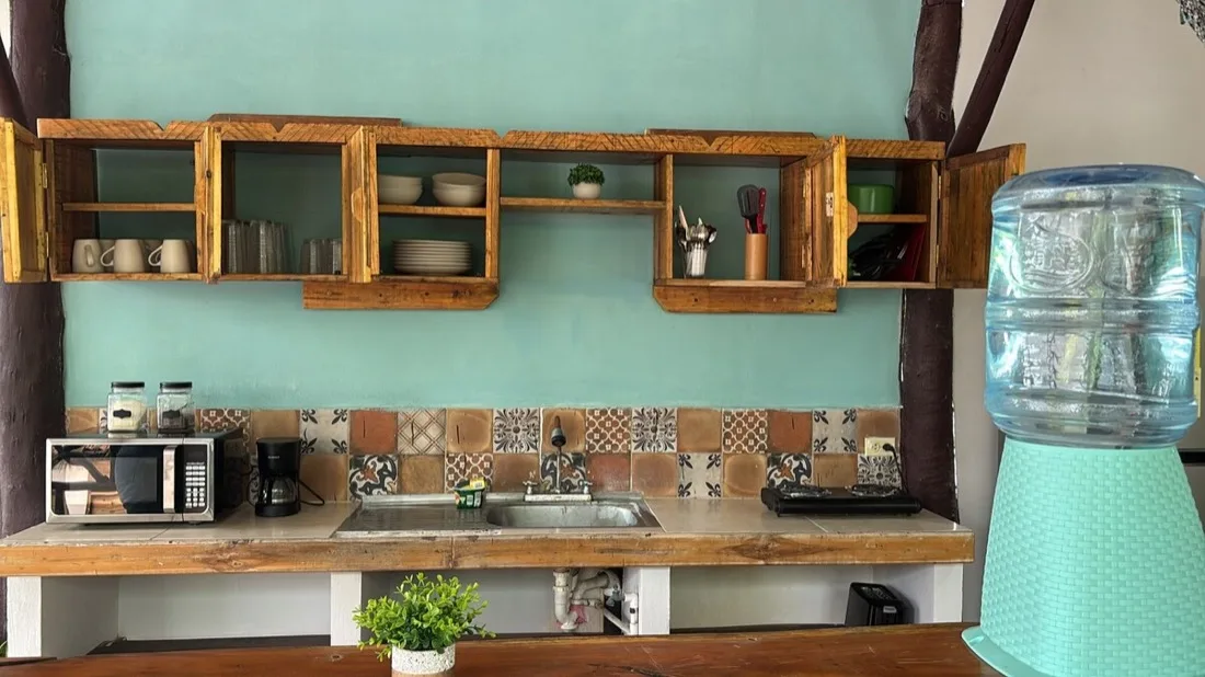 The full outdoor kitchen