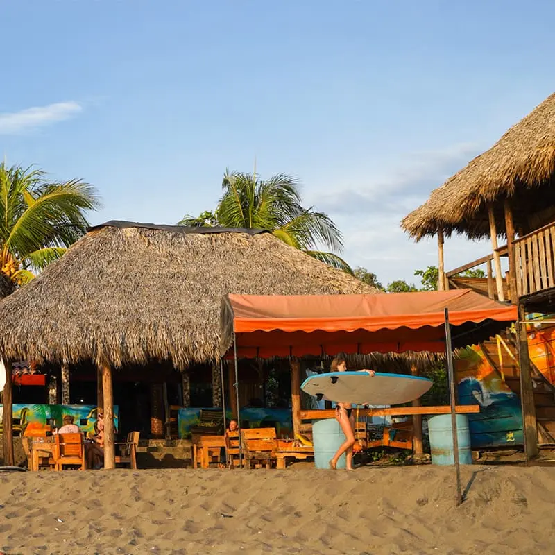 The Simple Beach Lodge at golden hour